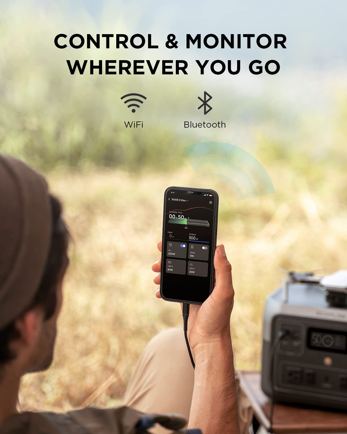 EF ECOFLOW Portable Power Station RIVER 2 Max, 512Wh LiFePO4 Battery/ 1 Hour Fast Charging, Up To 1000W Output Solar Generator (Solar Panel Optional) for Outdoor Camping/RVs/Home Use Black