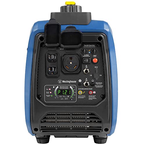 Westinghouse 2550 Peak Watt Super Quiet & Lightweight Portable Inverter Generator, RV Ready 30A Outlet, Gas Powered, CO Sensor, Parallel Capable, Long Run Time,Blue