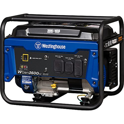 Westinghouse Outdoor Power Equipment 4650 Peak Watt Portable Generator, RV Ready 30A Outlet, Gas Powered, CO Sensor