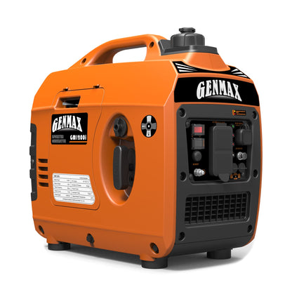 GENMAX Portable Inverter Generator，1200W Ultra-Quiet Gas Engine, EPA Compliant, Eco-Mode Feature, Ultra Lightweight for Backup Home Use & Camping (GM1200i)