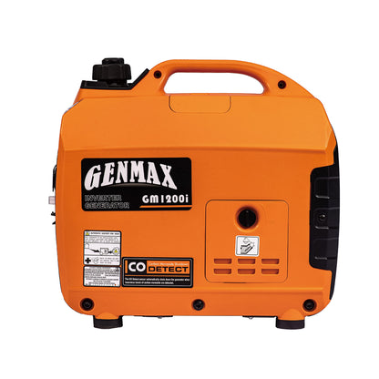GENMAX Portable Inverter Generator，1200W Ultra-Quiet Gas Engine, EPA Compliant, Eco-Mode Feature, Ultra Lightweight for Backup Home Use & Camping (GM1200i)