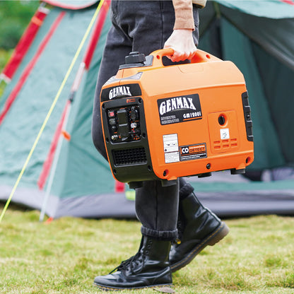 GENMAX Portable Inverter Generator，1200W Ultra-Quiet Gas Engine, EPA Compliant, Eco-Mode Feature, Ultra Lightweight for Backup Home Use & Camping (GM1200i)